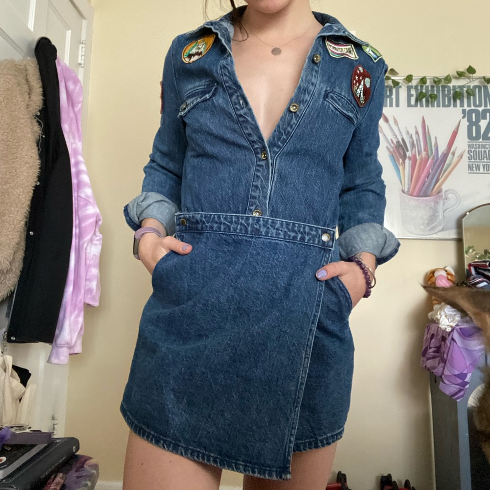 Zara denim skort romper